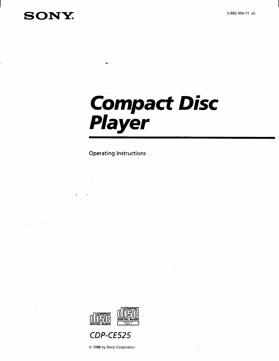 Sony CDP-CE525 User Manual | 30 pages