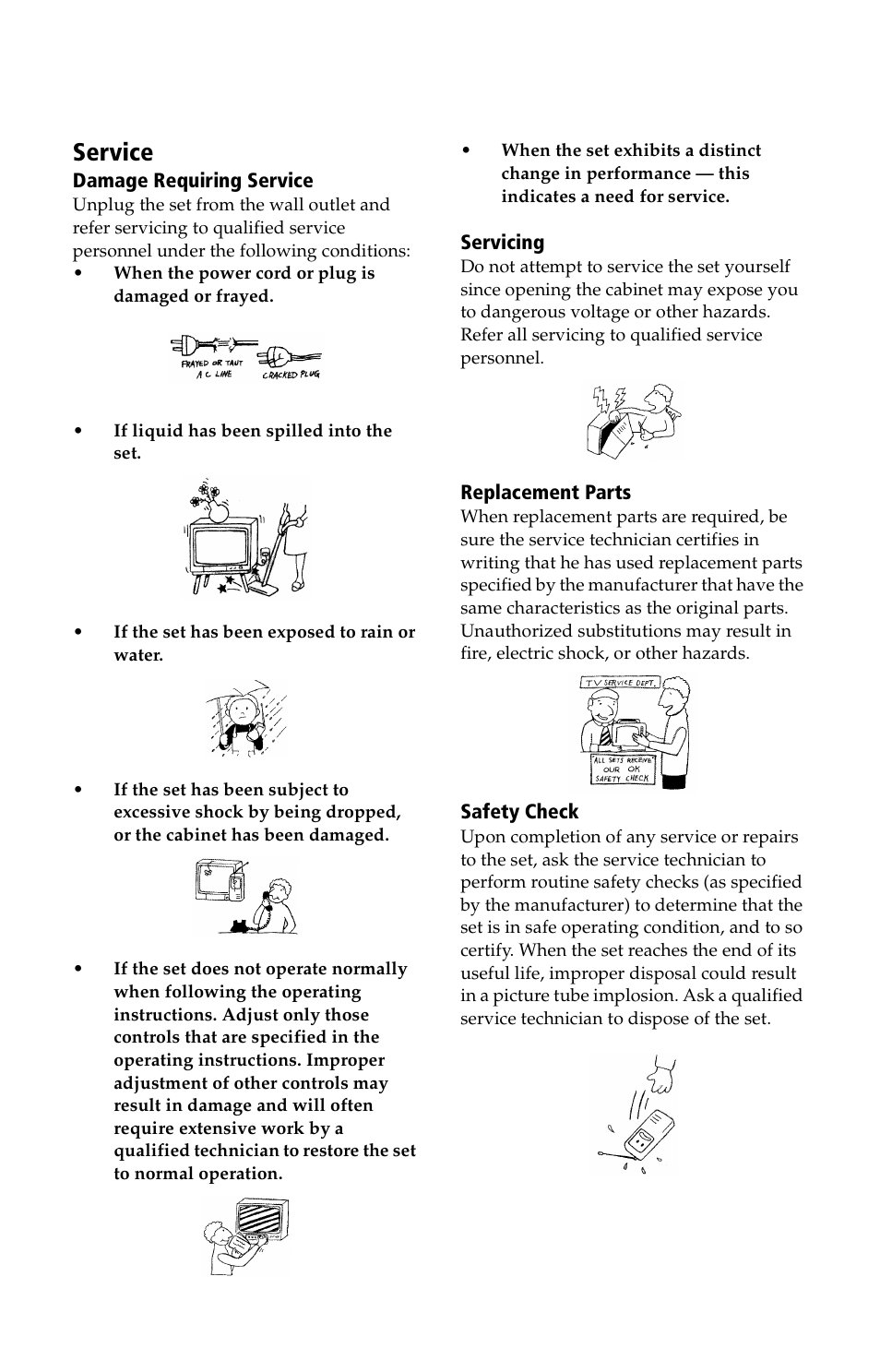Service, Connecting additional equipment | Sony KV-27FV17 User Manual | Page 9 / 64