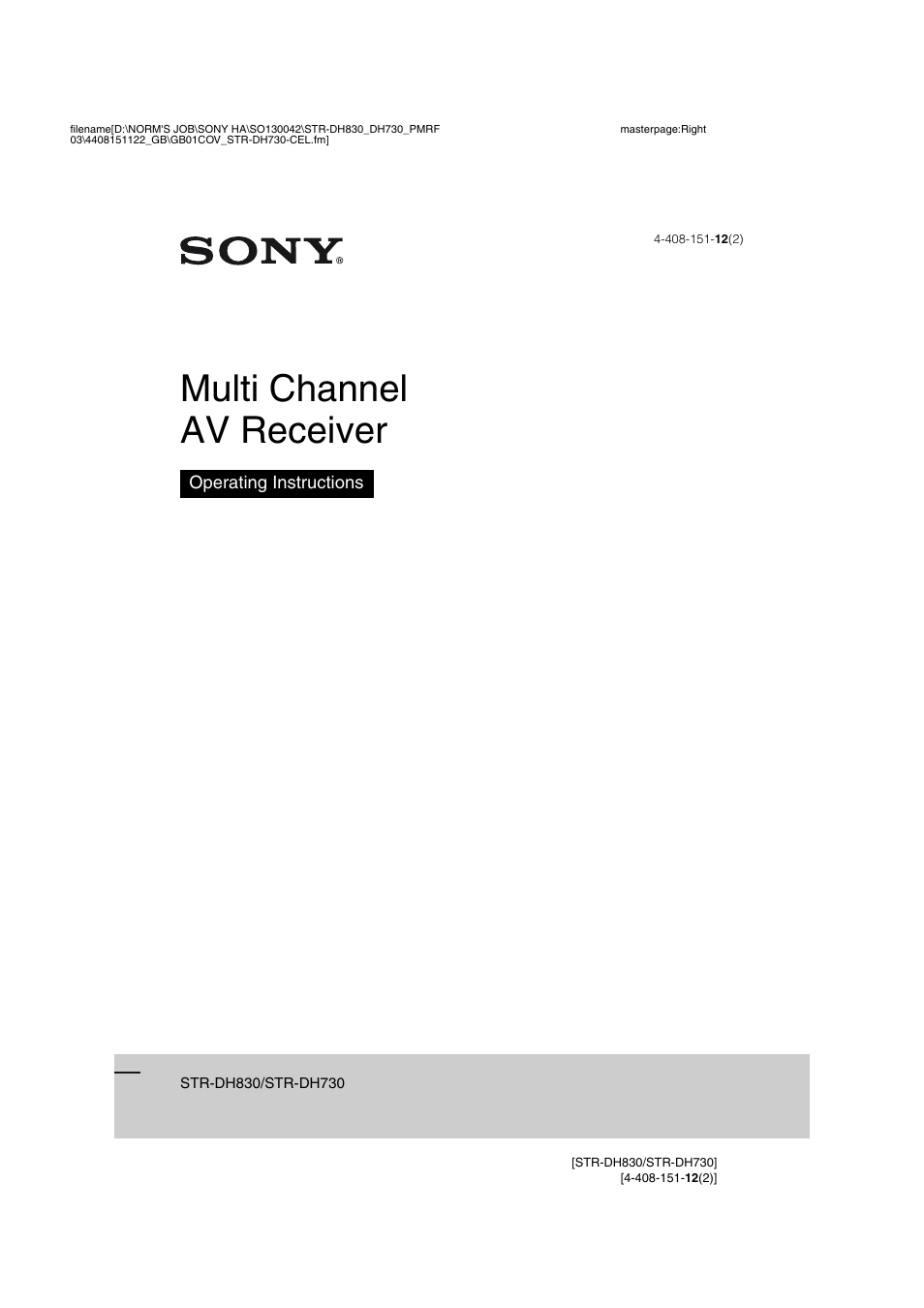 Sony STRDH830 User Manual | 88 pages