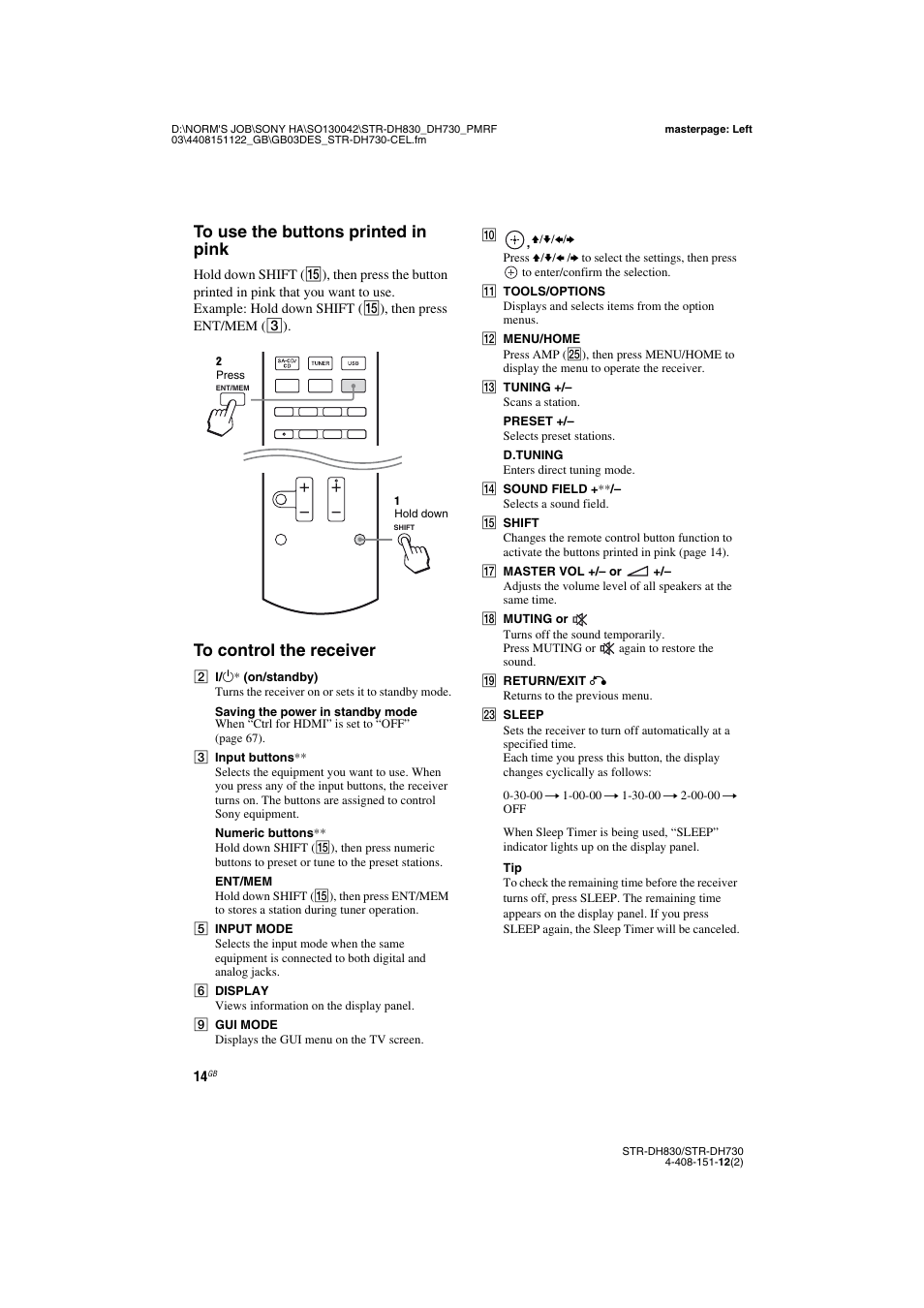 Sony STRDH830 User Manual | Page 14 / 88