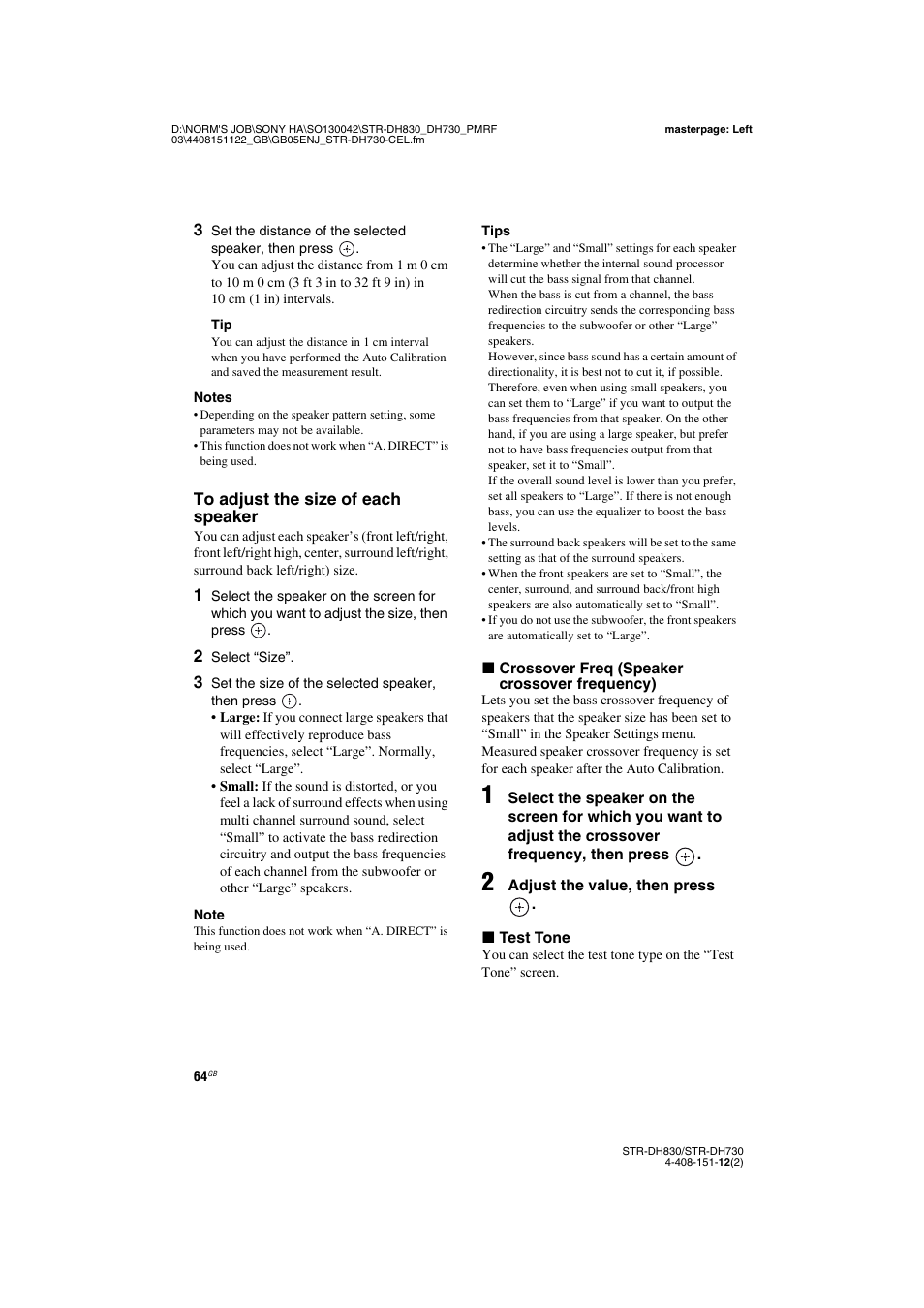 Sony STRDH830 User Manual | Page 64 / 88