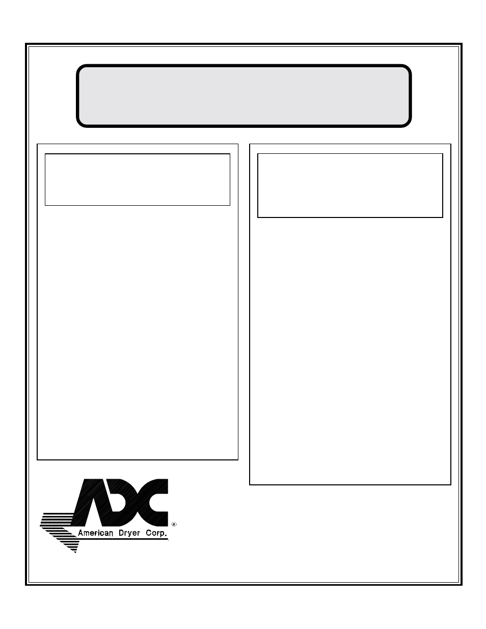 American Dryer Corp. Extended Side Panels AD-120ES III User Manual | 68 pages