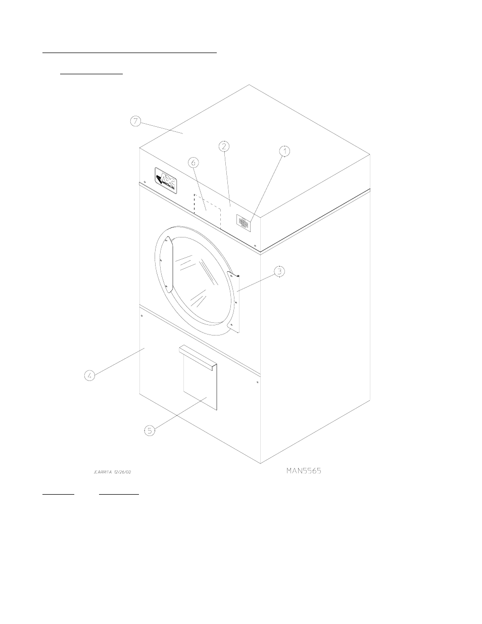 B. component identification | American Dryer Corp. Extended Side Panels AD-120ES III User Manual | Page 12 / 68