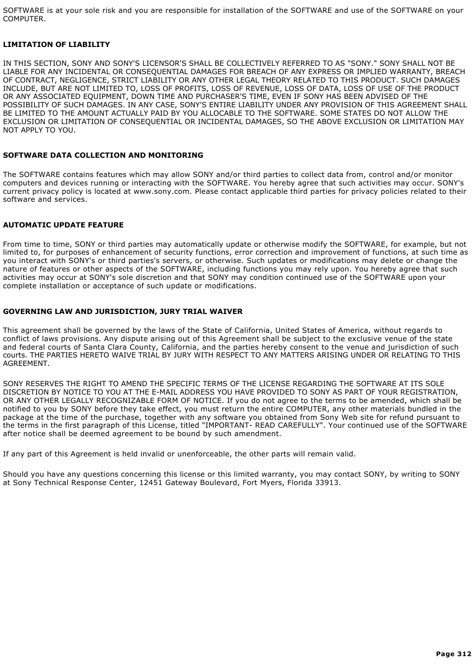 Sony VGN-A140P User Manual | Page 312 / 315