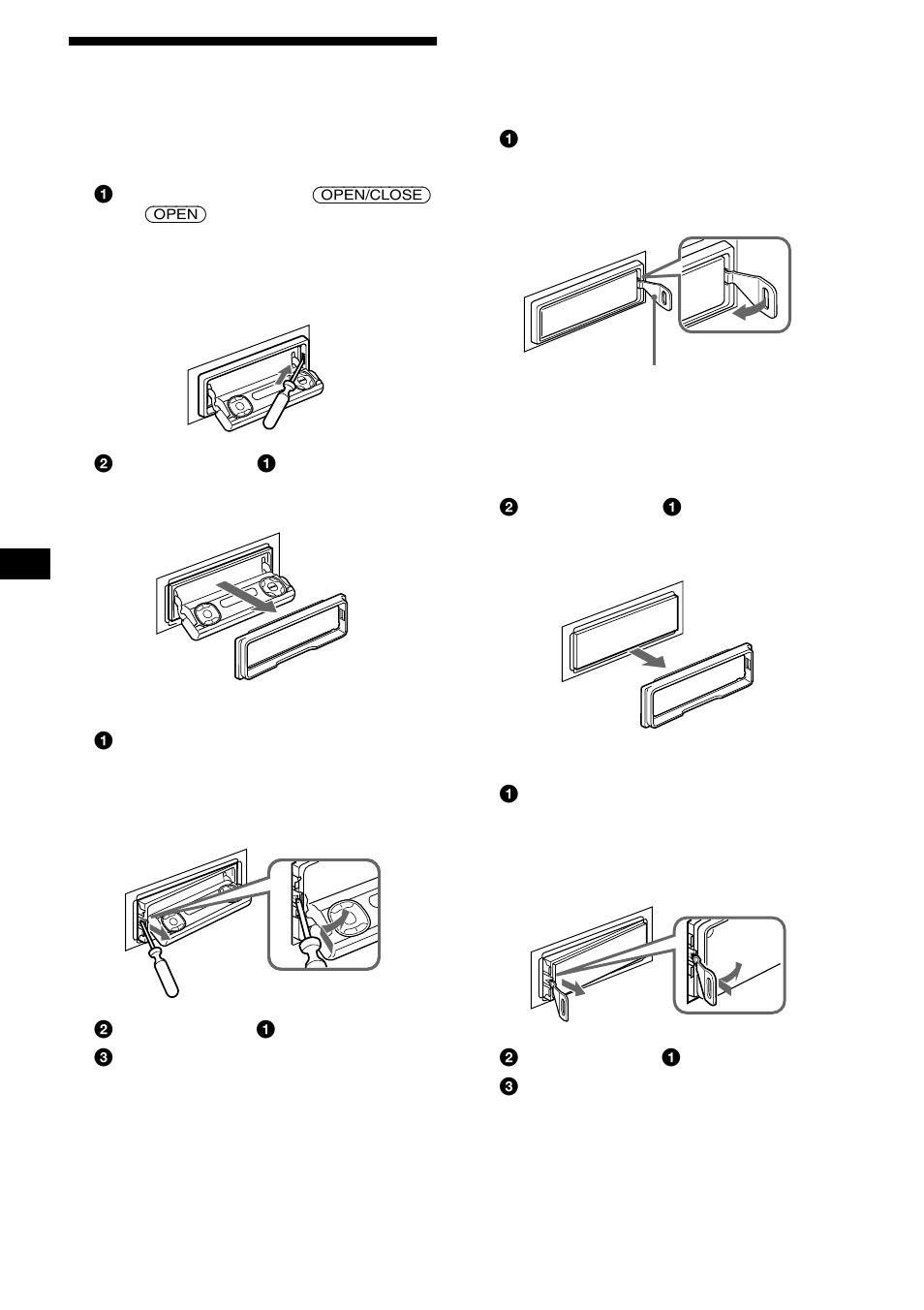 Démontage de l’appareil, 32 démontage de l’appareil | Sony CDX-M670 User Manual | Page 66 / 108
