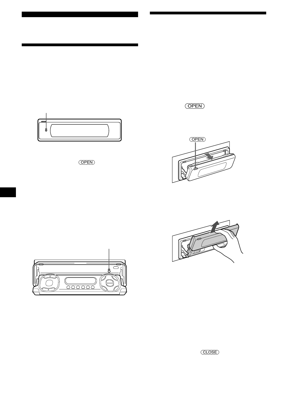 Procedimientos iniciales, Restauración de la unidad, Extracción del visualizador principal | Sony CDX-M670 User Manual | Page 78 / 108