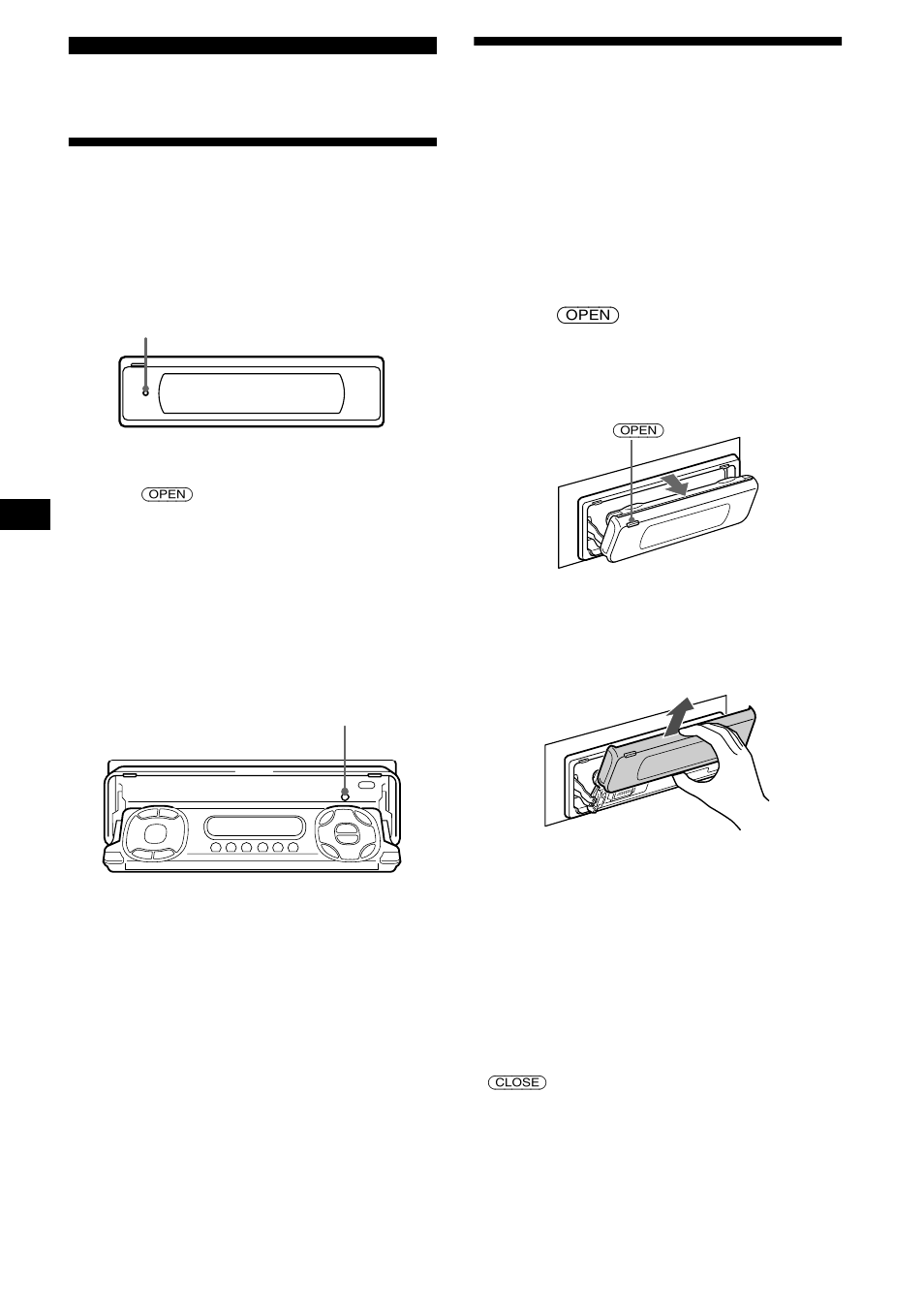 Getting started, Resetting the unit, Detaching the main display window | On 8, Tton 8 | Sony CDX-M670 User Manual | Page 8 / 108