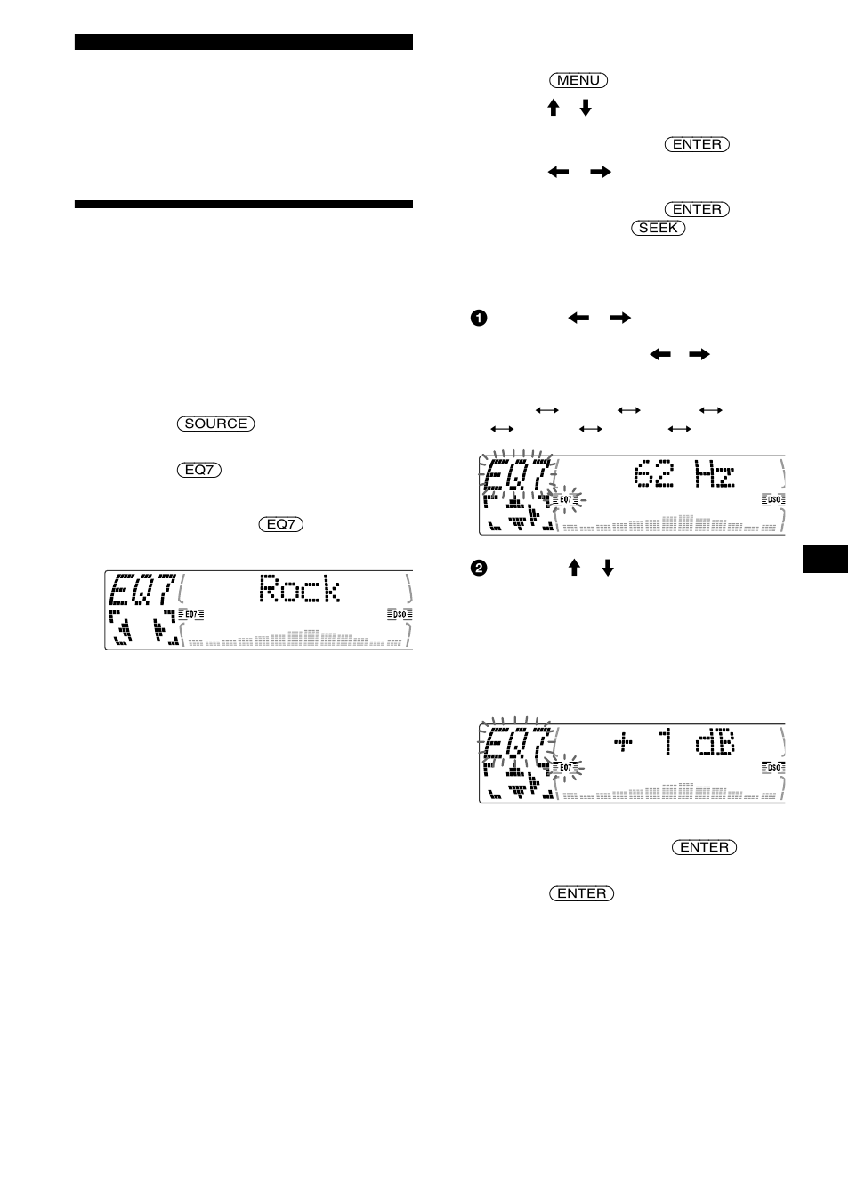 Ajuste del mejor sonido, Ajuste del ecualizador (eq7) | Sony CDX-M670 User Manual | Page 87 / 108