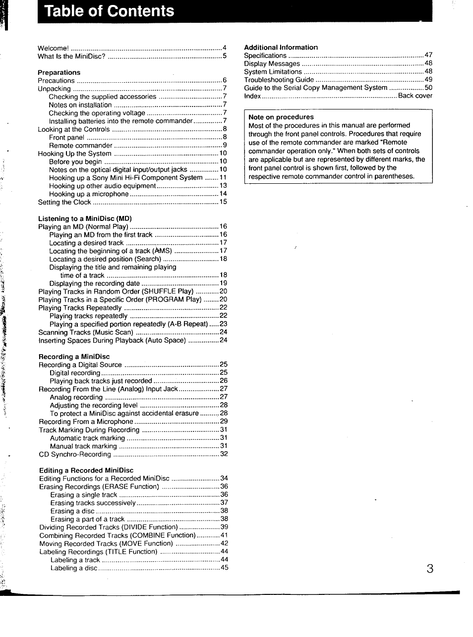 Sony MDS-101 User Manual | Page 3 / 52