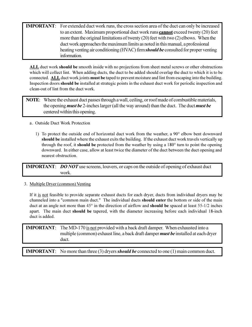 American Dryer Corp. MD-170 User Manual | Page 22 / 72