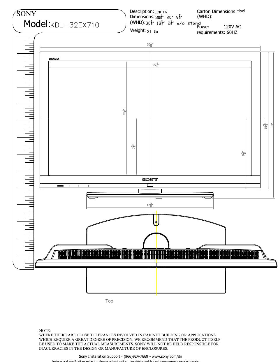 Sony KDL-32EX710 User Manual | 4 pages