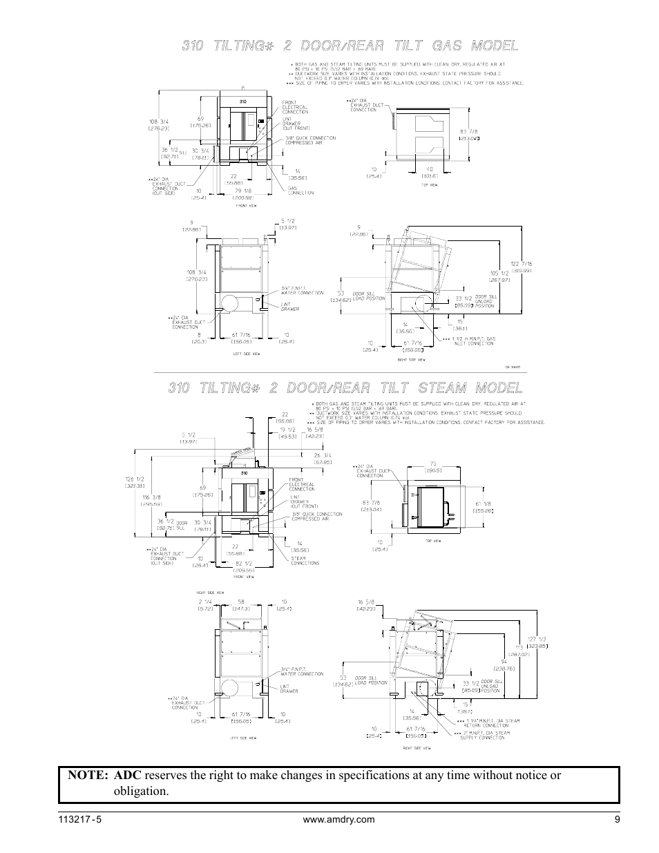 American Dryer Corp. AD/ML-310 User Manual | Page 9 / 54