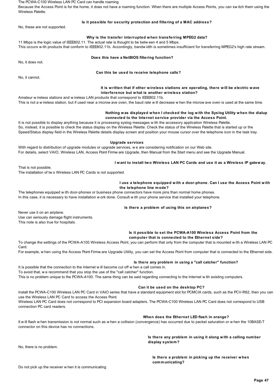 Sony PCWA-A200 User Manual | Page 47 / 61