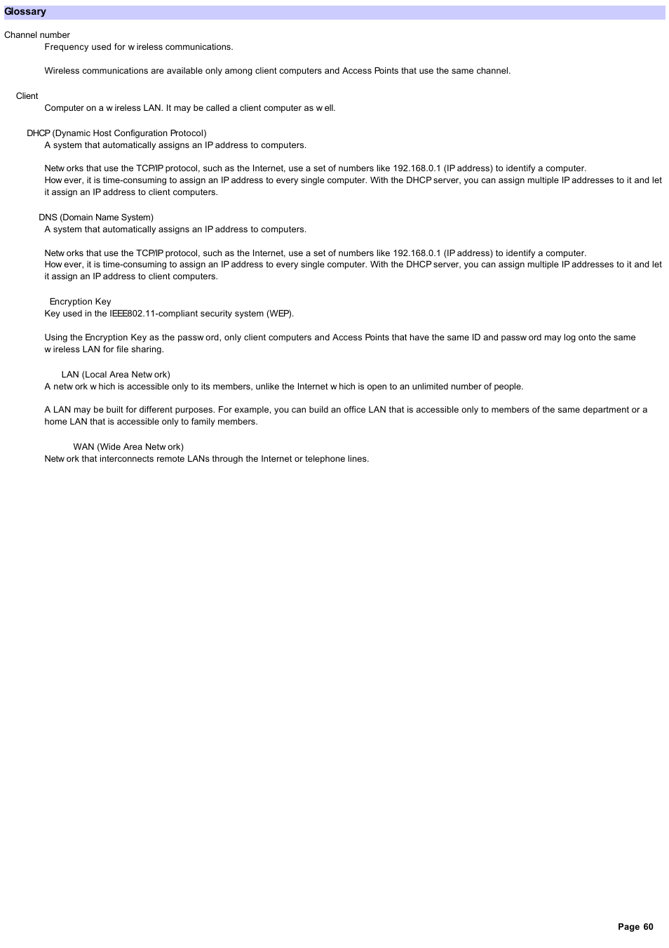 Glossary | Sony PCWA-A200 User Manual | Page 60 / 61