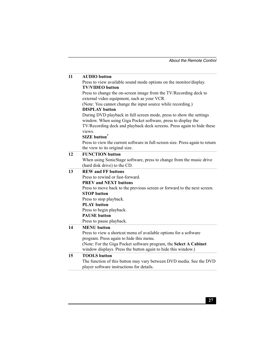 Sony PCV-W700G User Manual | Page 27 / 40