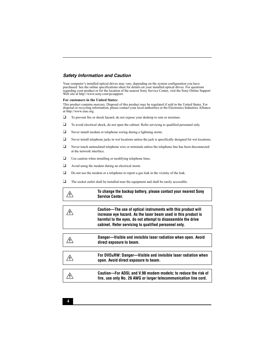 Sony PCV-W700G User Manual | Page 4 / 40