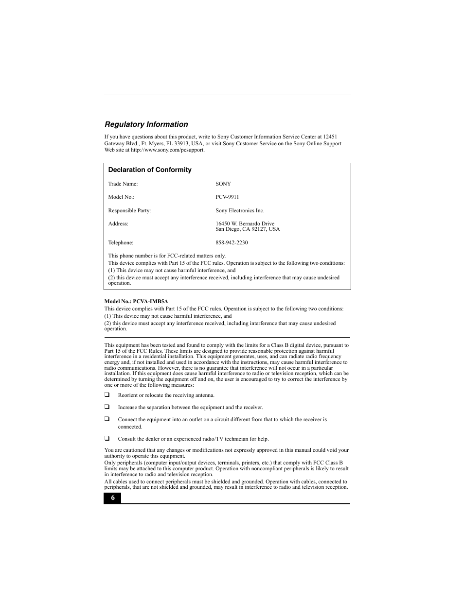 Sony PCV-W700G User Manual | Page 6 / 40