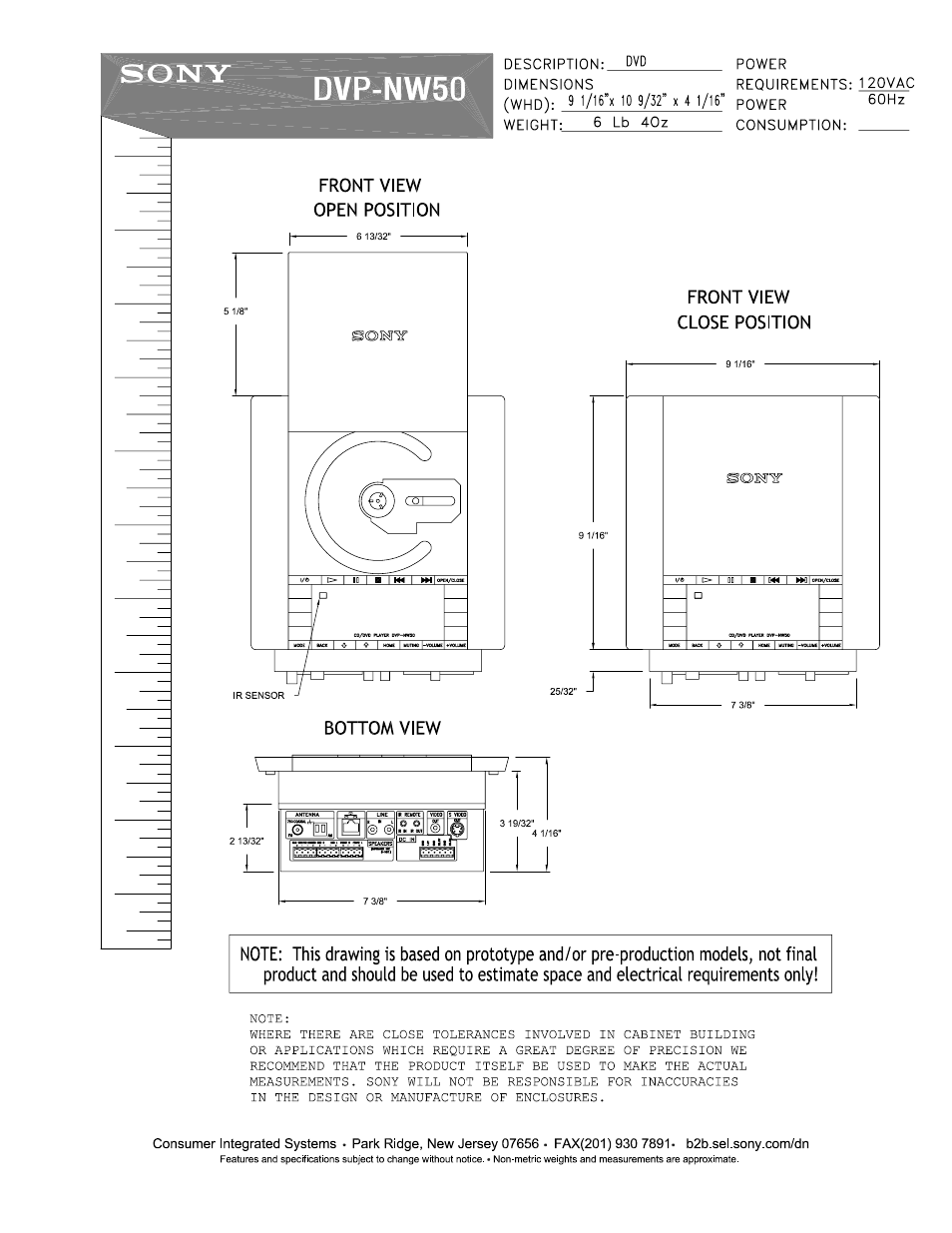 Dvp-nw50, Sony | Sony DVP-NW50 User Manual | Page 2 / 3