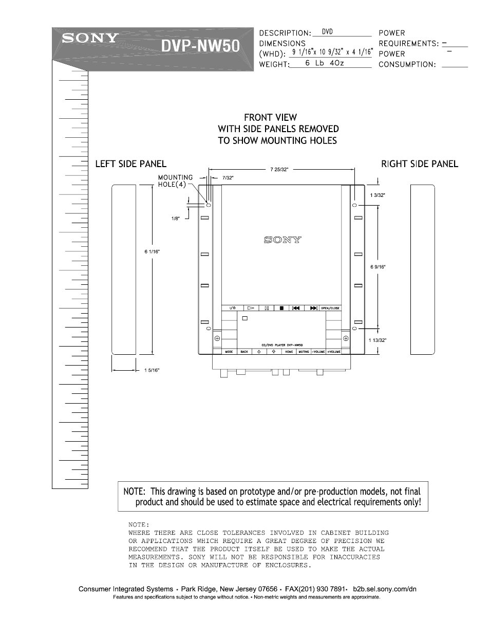 Dvp-nw50, Sony | Sony DVP-NW50 User Manual | Page 3 / 3