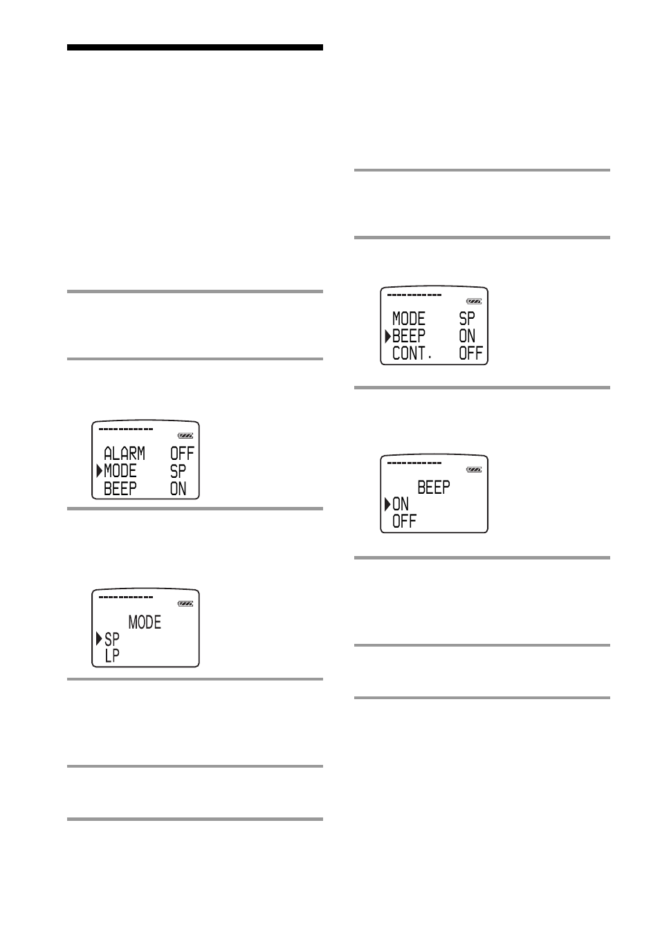 Changing ic recorder settings | Sony ICD-MS1 User Manual | Page 36 / 72