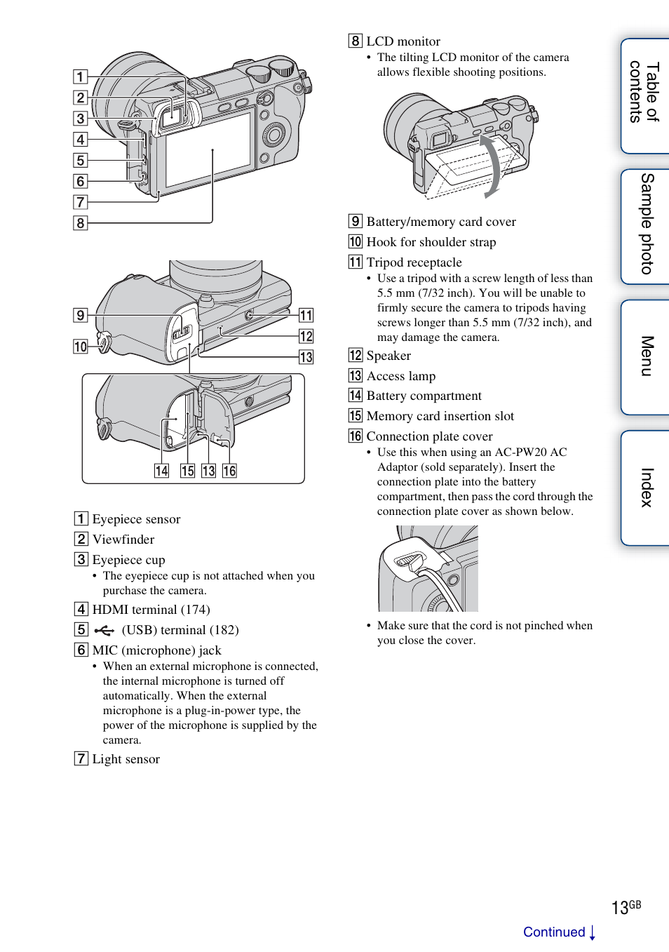 Sony NEX-7K User Manual | Page 13 / 211