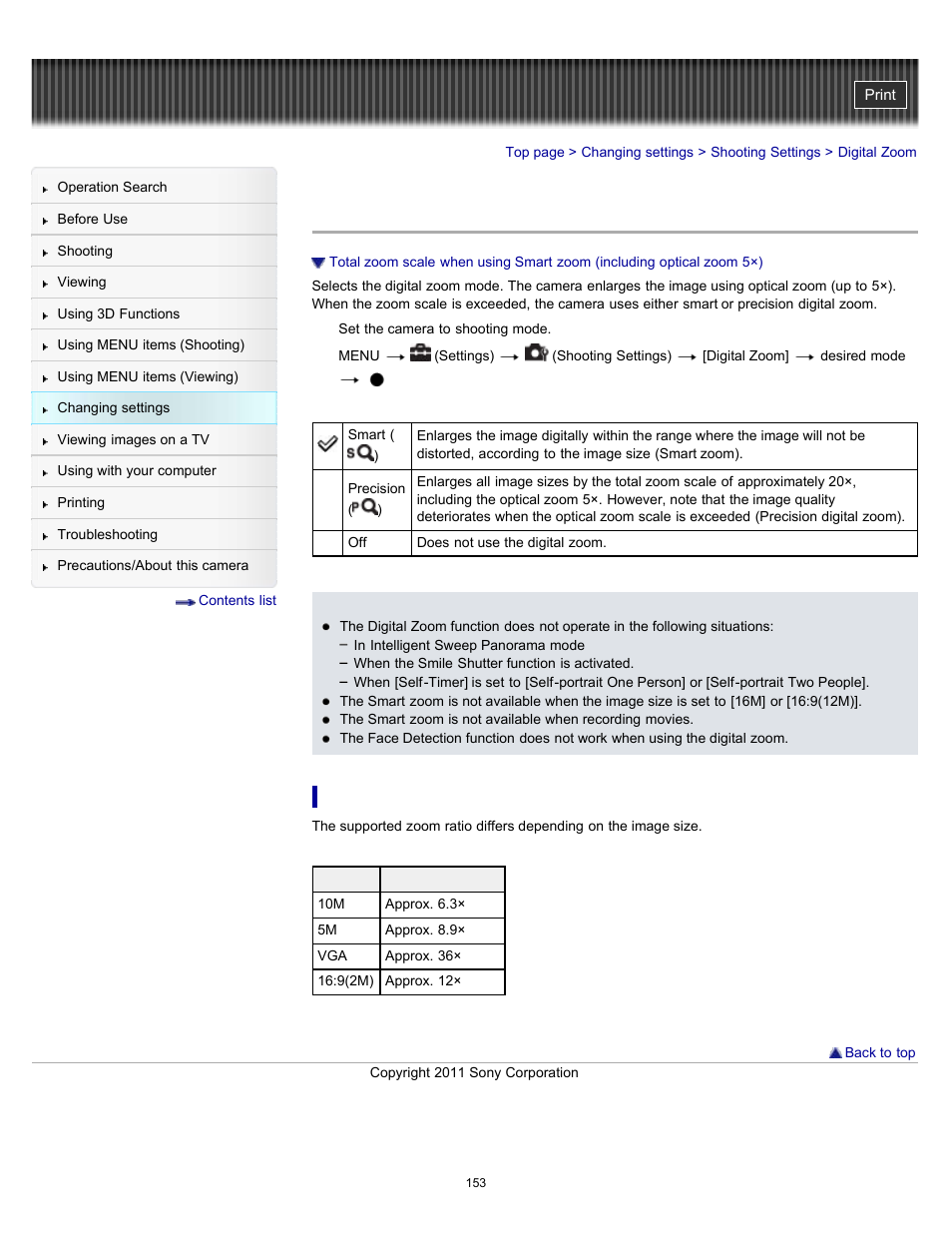 Digital zoom, Details | Sony DSC-WX9 User Manual | Page 153 / 252