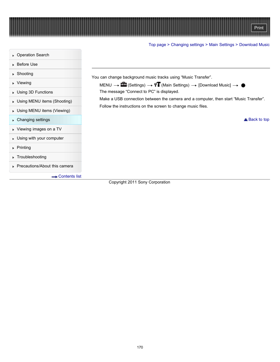 Download music | Sony DSC-WX9 User Manual | Page 170 / 252