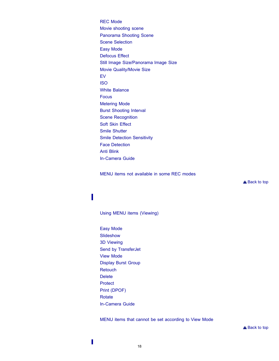 Sony DSC-WX9 User Manual | Page 18 / 252