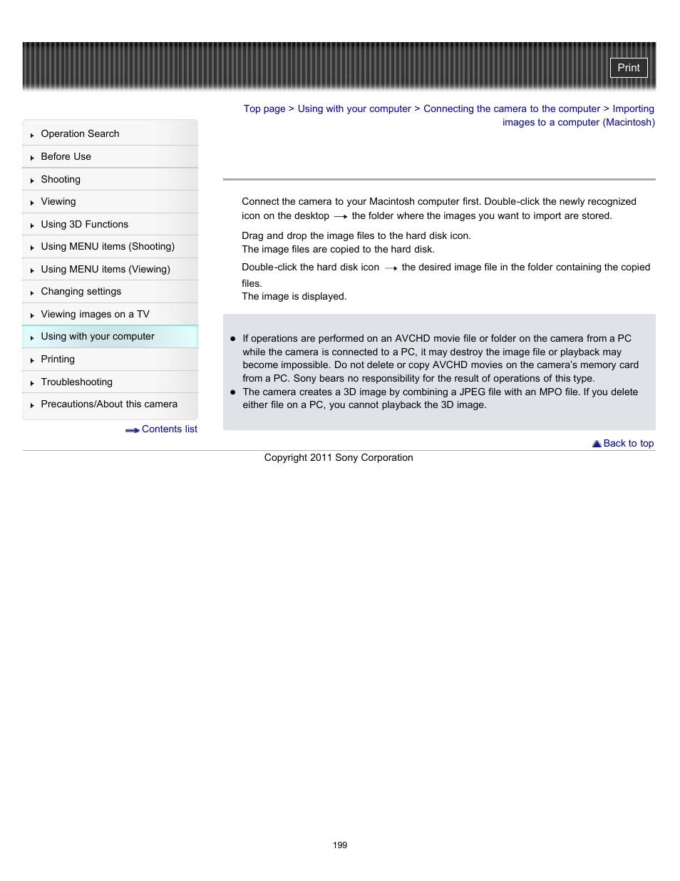 Importing images to a computer (macintosh), Details | Sony DSC-WX9 User Manual | Page 199 / 252