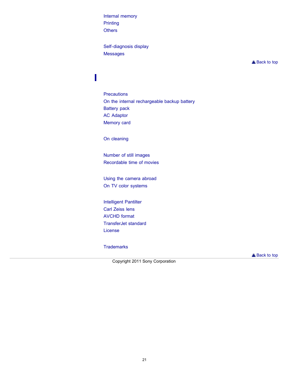 Sony DSC-WX9 User Manual | Page 21 / 252