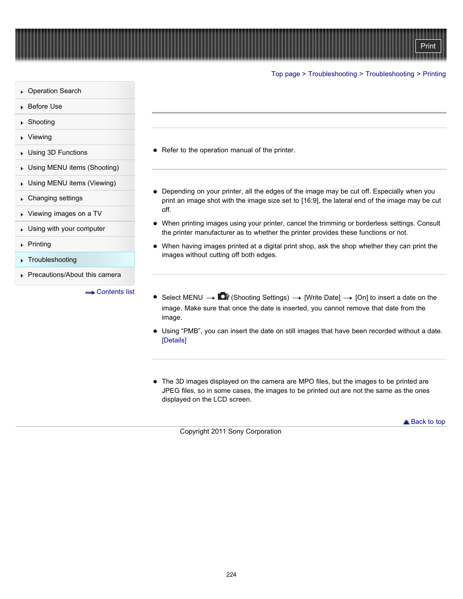 Printing | Sony DSC-WX9 User Manual | Page 224 / 252