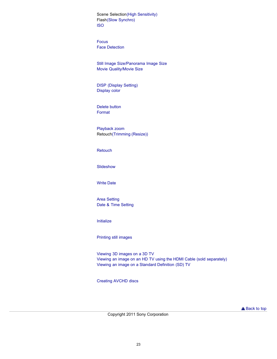 Sony DSC-WX9 User Manual | Page 23 / 252