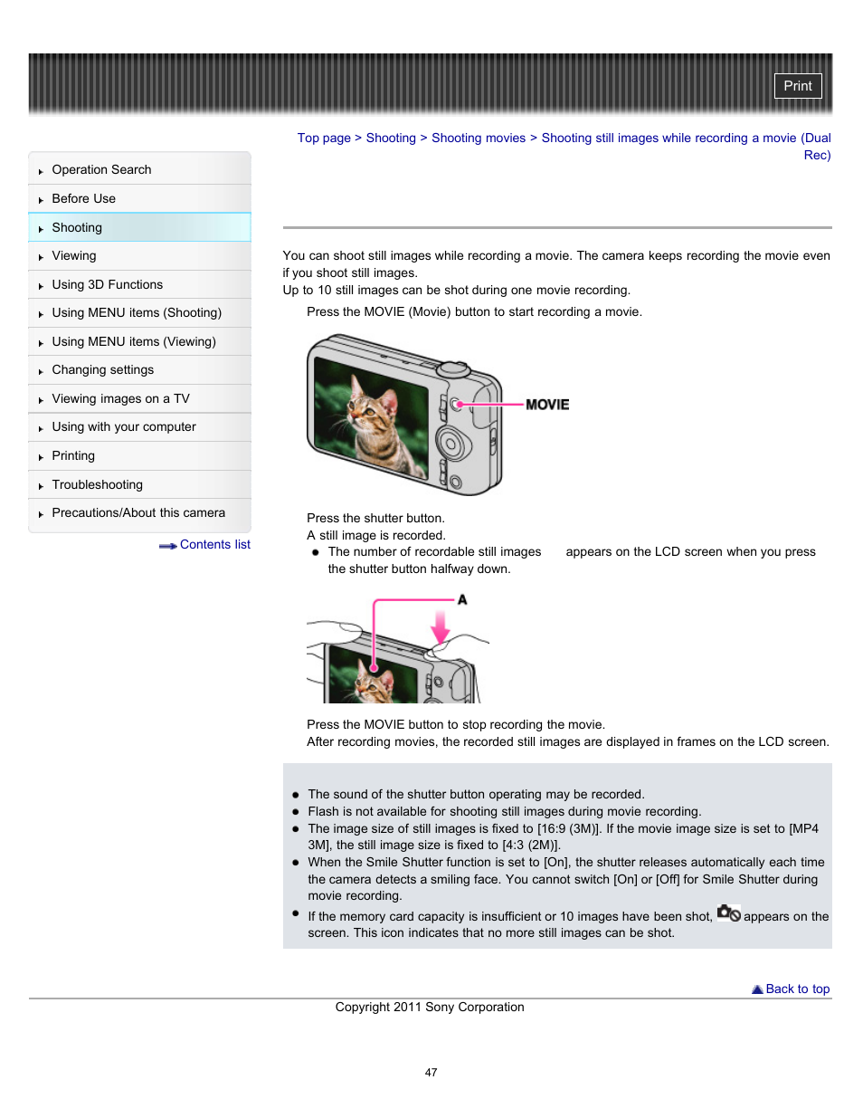 Sony DSC-WX9 User Manual | Page 47 / 252
