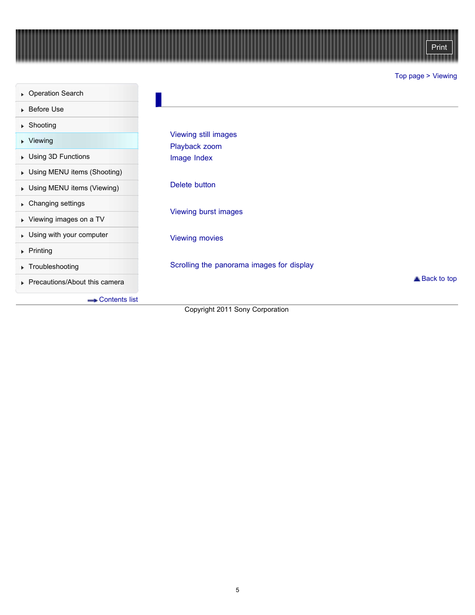 Viewing | Sony DSC-WX9 User Manual | Page 5 / 252