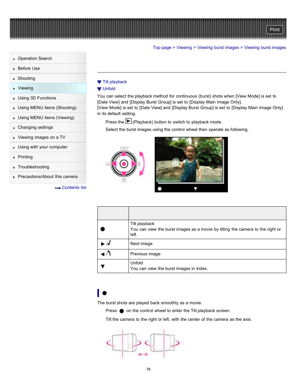 Viewing burst images | Sony DSC-WX9 User Manual | Page 78 / 252