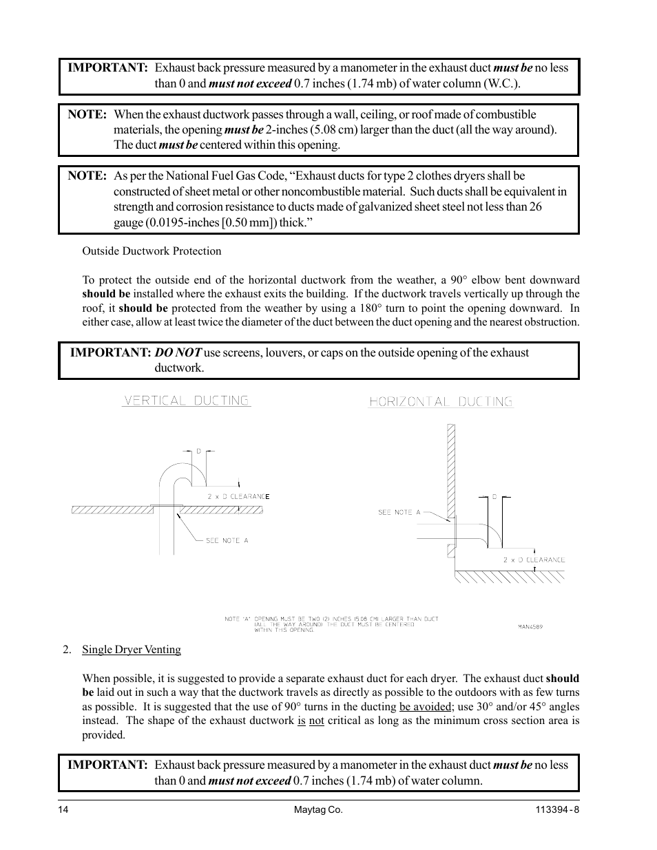 American Dryer Corp. MDG75MNV User Manual | Page 18 / 50