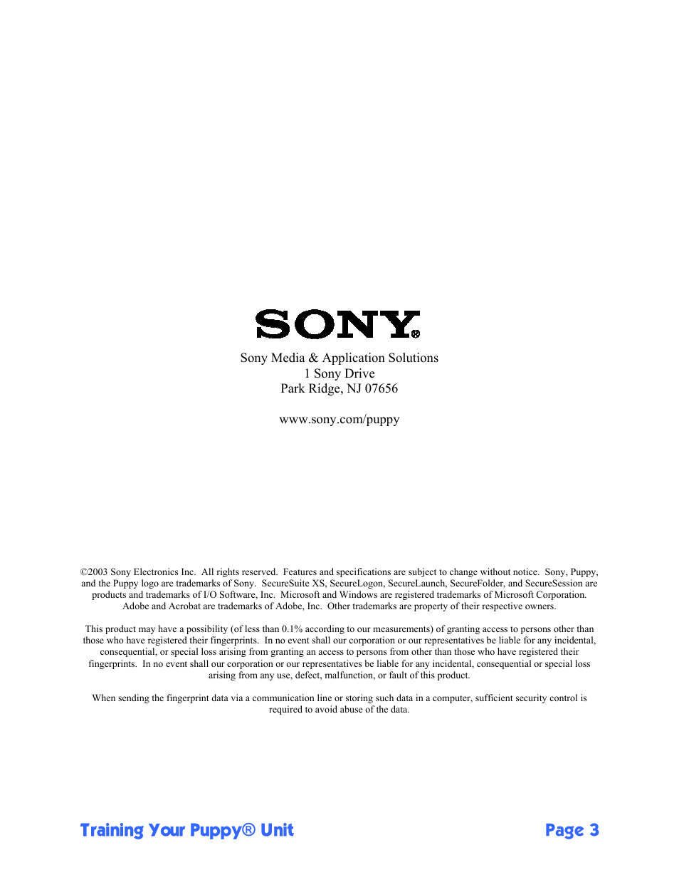 Sony FIU-710 User Manual | Page 3 / 24