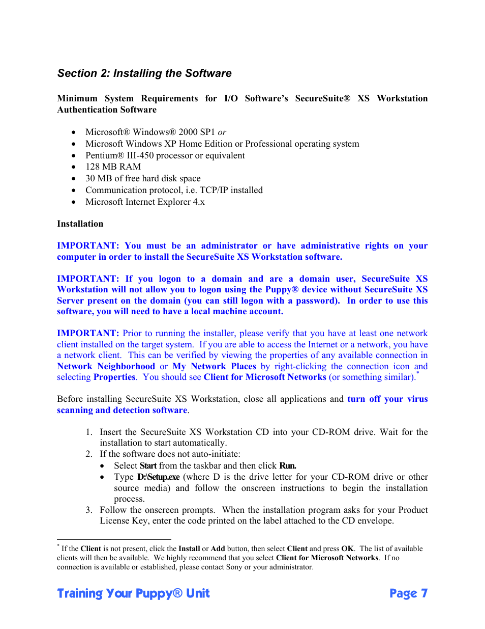 Training your puppy® unit page 7 | Sony FIU-710 User Manual | Page 7 / 24