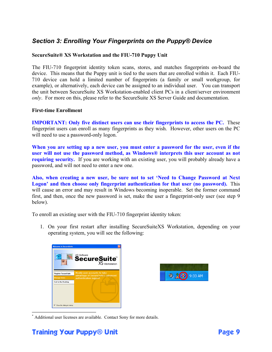 Training your puppy® unit page 9 | Sony FIU-710 User Manual | Page 9 / 24