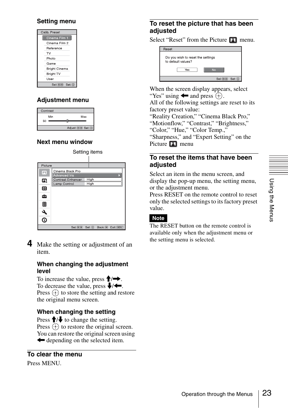 Sony VPL-VW600ES User Manual | Page 23 / 88