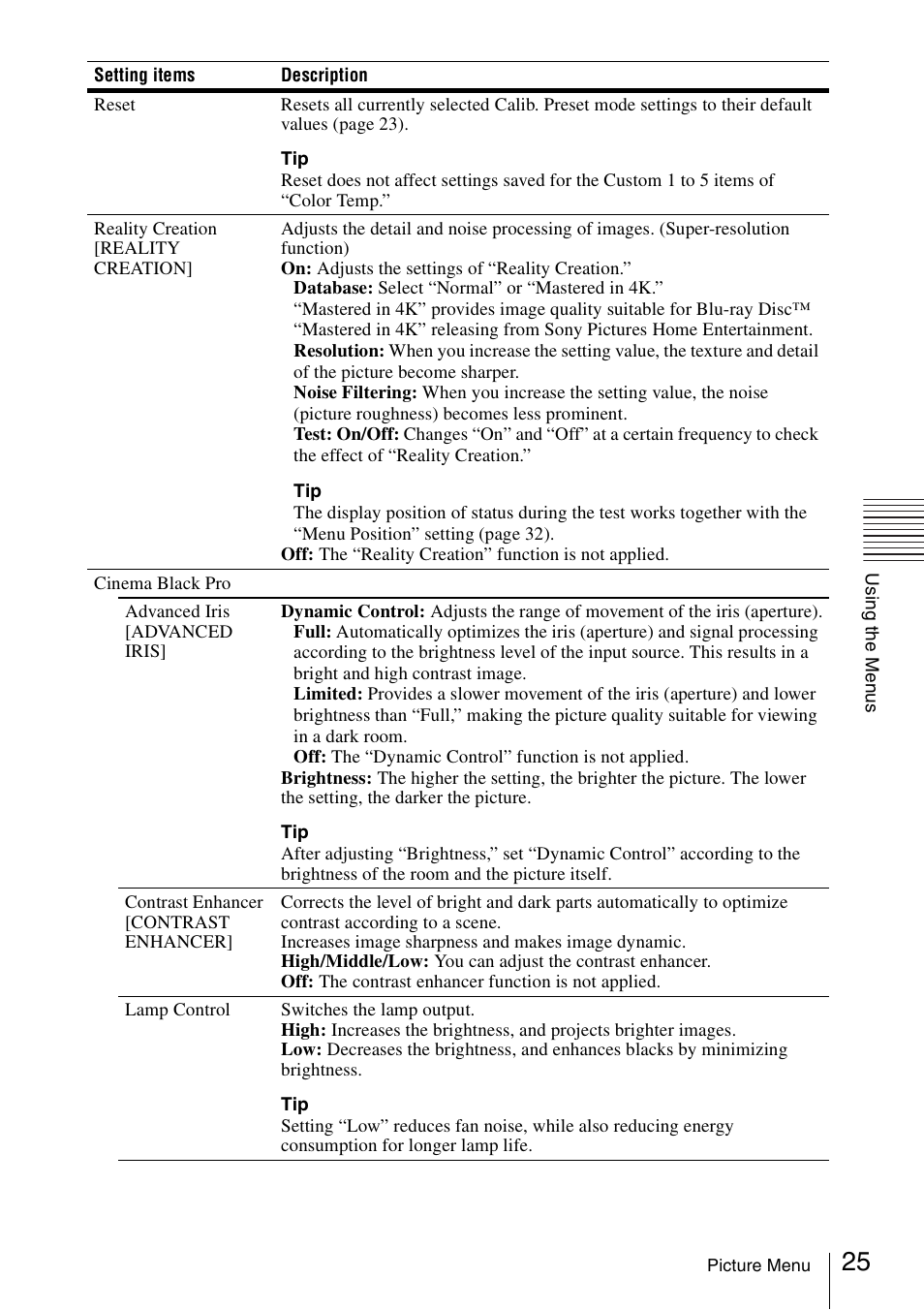 Sony VPL-VW600ES User Manual | Page 25 / 88