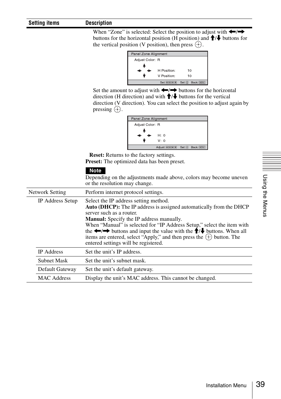 Sony VPL-VW600ES User Manual | Page 39 / 88