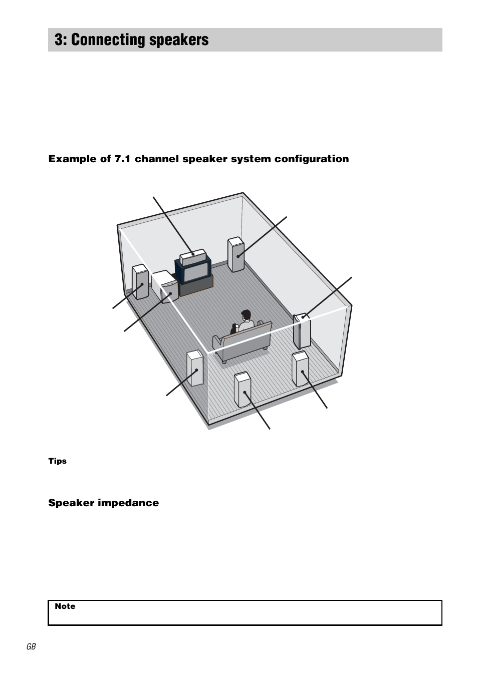 Connecting speakers | Sony STR-DA1000ES User Manual | Page 16 / 56