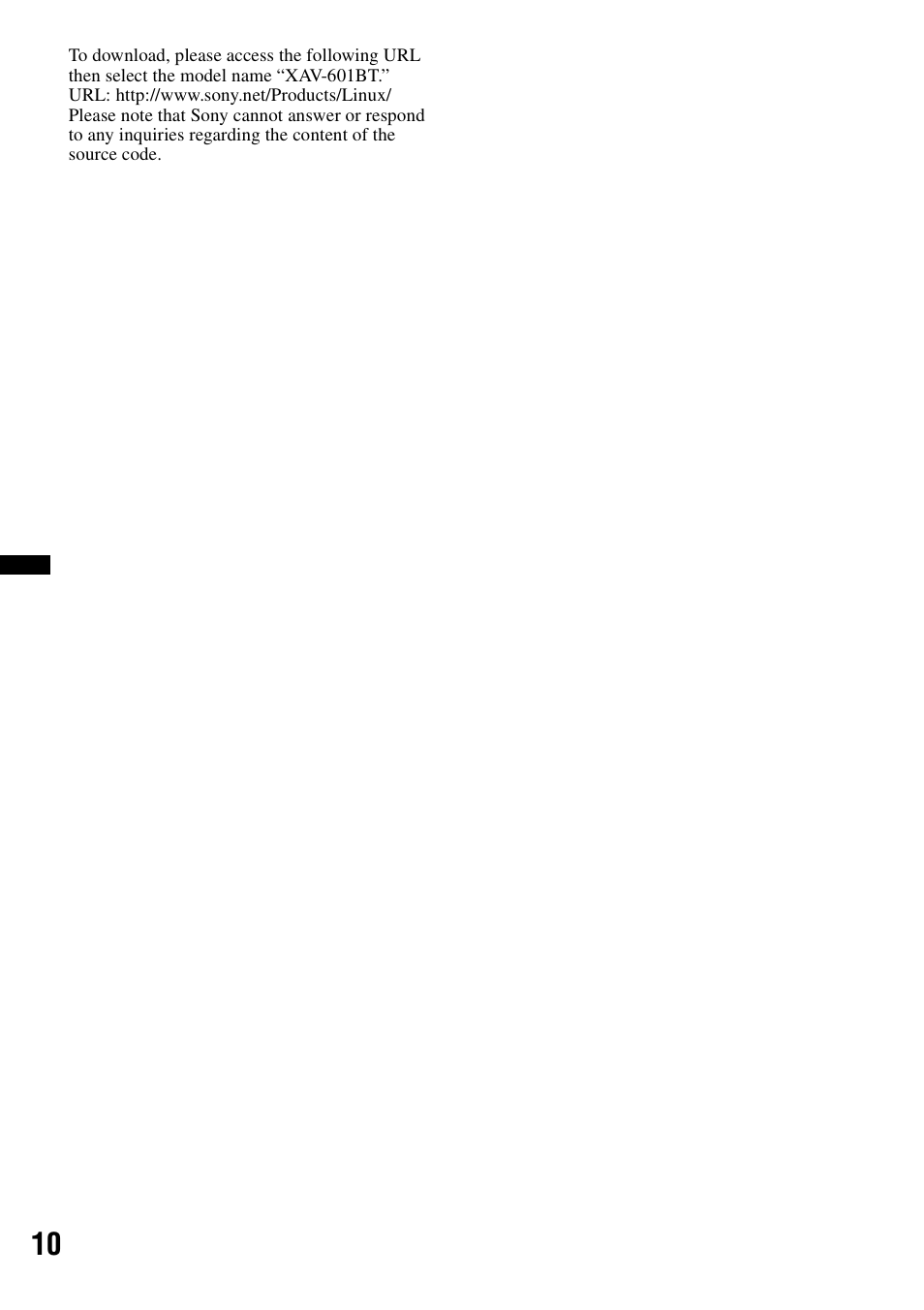 Sony XAV-601BT User Manual | Page 10 / 220