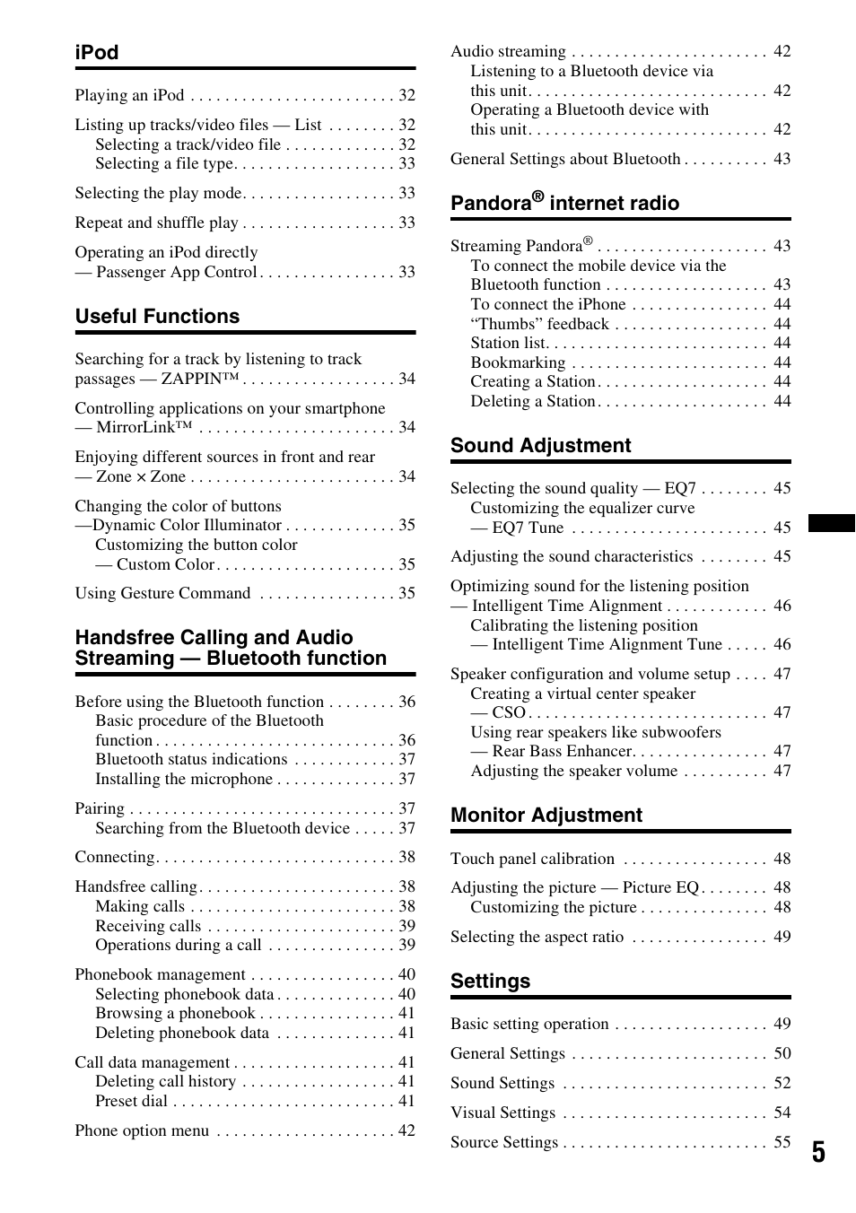 Sony XAV-601BT User Manual | Page 5 / 220