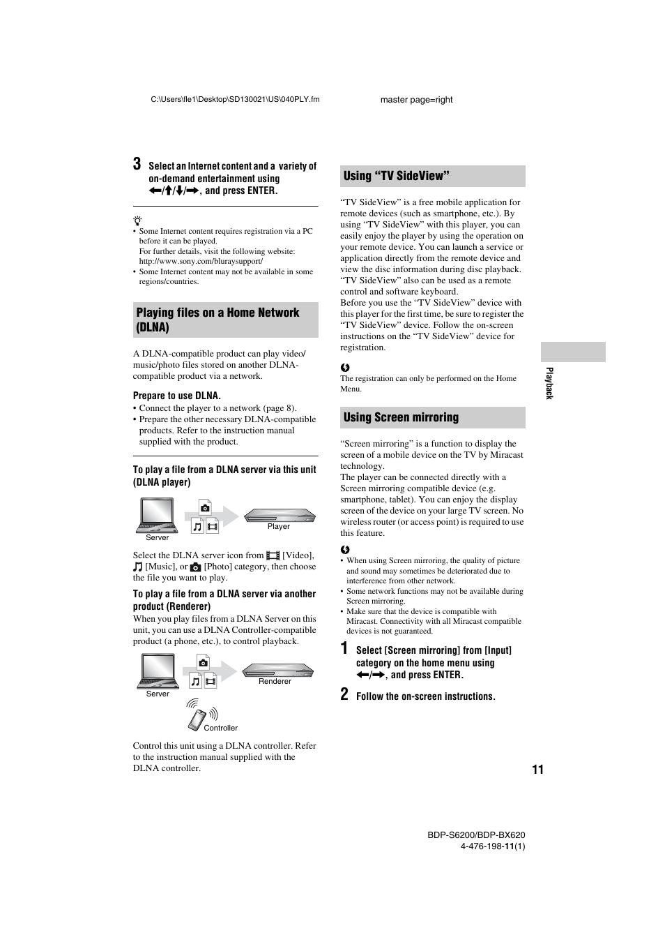 Sony BDP-S6200 User Manual | Page 11 / 16