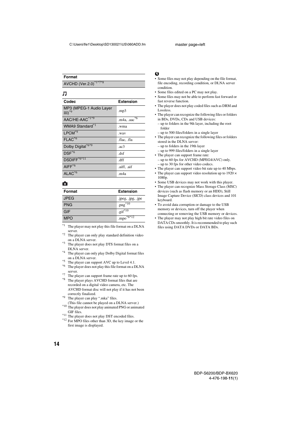 Sony BDP-S6200 User Manual | Page 14 / 16