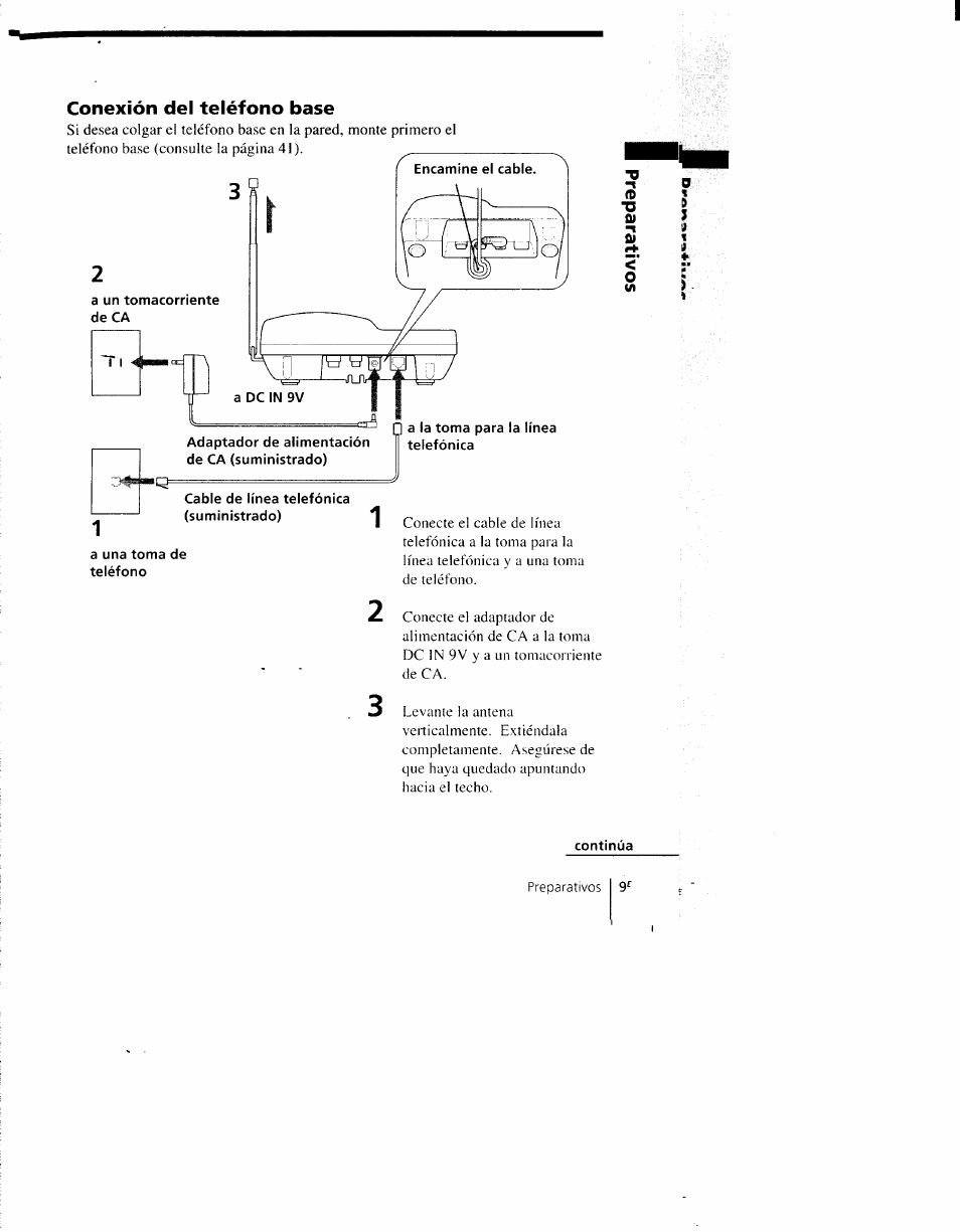 Conexión del teléfono base | Sony SPP-AQ600 User Manual | Page 57 / 98