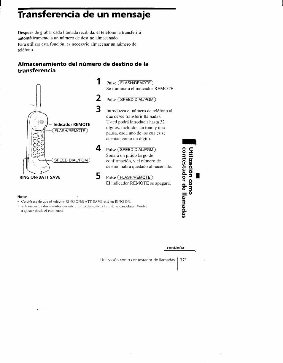 Trânsferencia de un mensaje | Sony SPP-AQ600 User Manual | Page 85 / 98