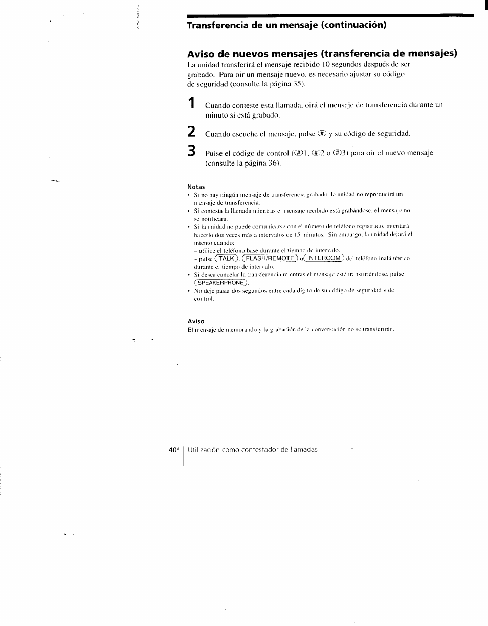 Transferencia de un mensaje (continuación) | Sony SPP-AQ600 User Manual | Page 88 / 98